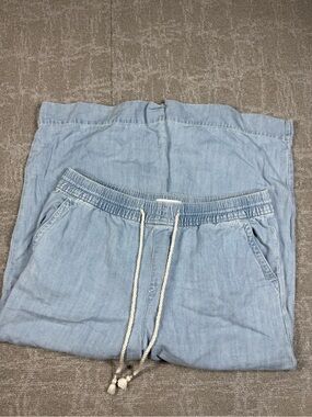 Loft Wide Leg Boho Denim Waist Tie Beachy Pant Size L